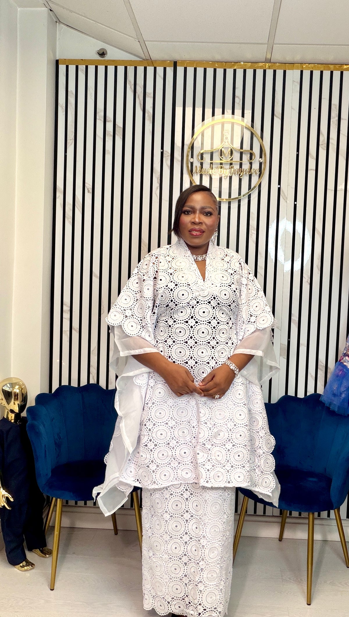 White lace skirt and boubou top