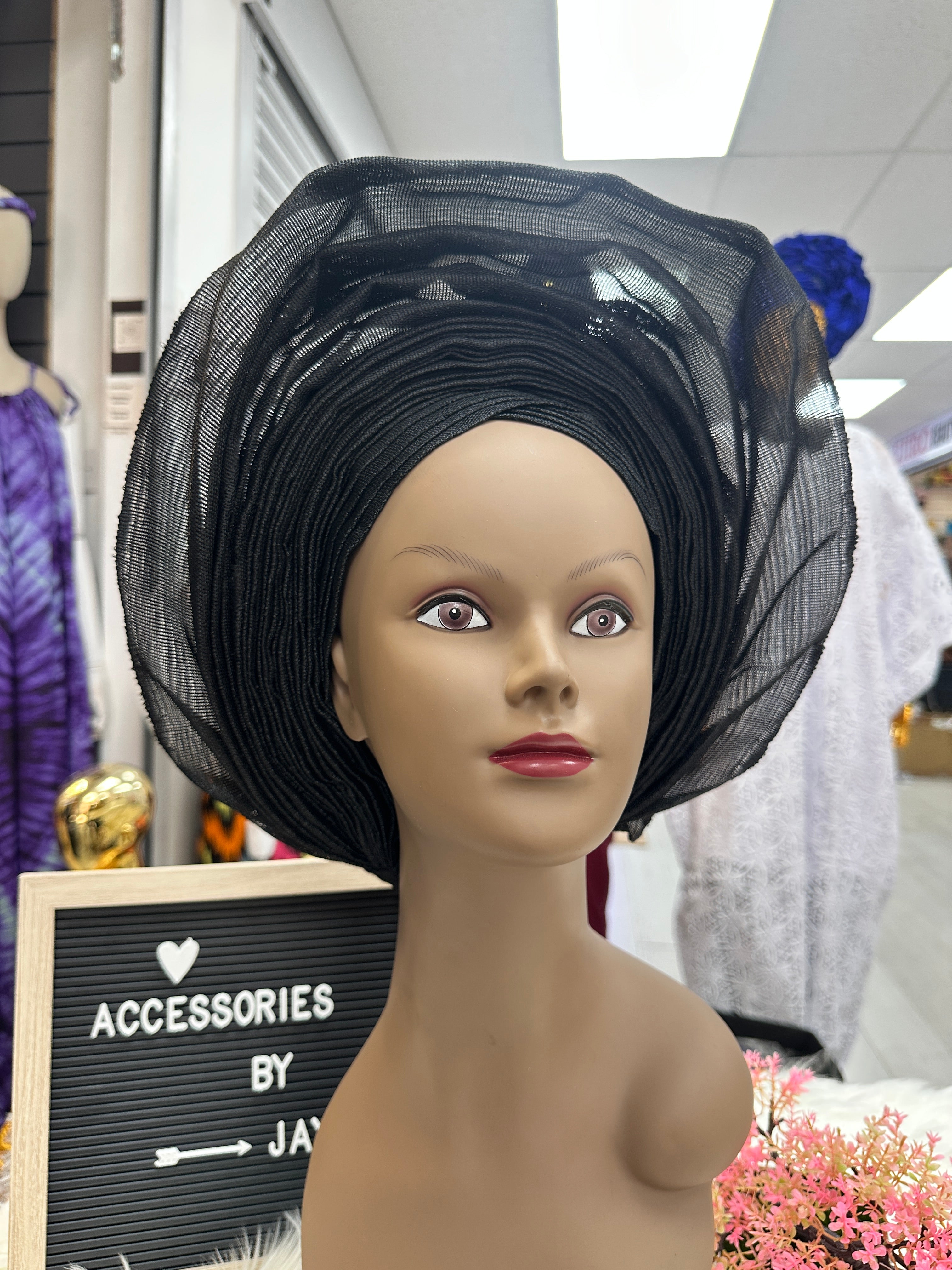 Black Aso oke Autogele