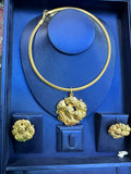 Non Tanish gold replica costume necklace set.