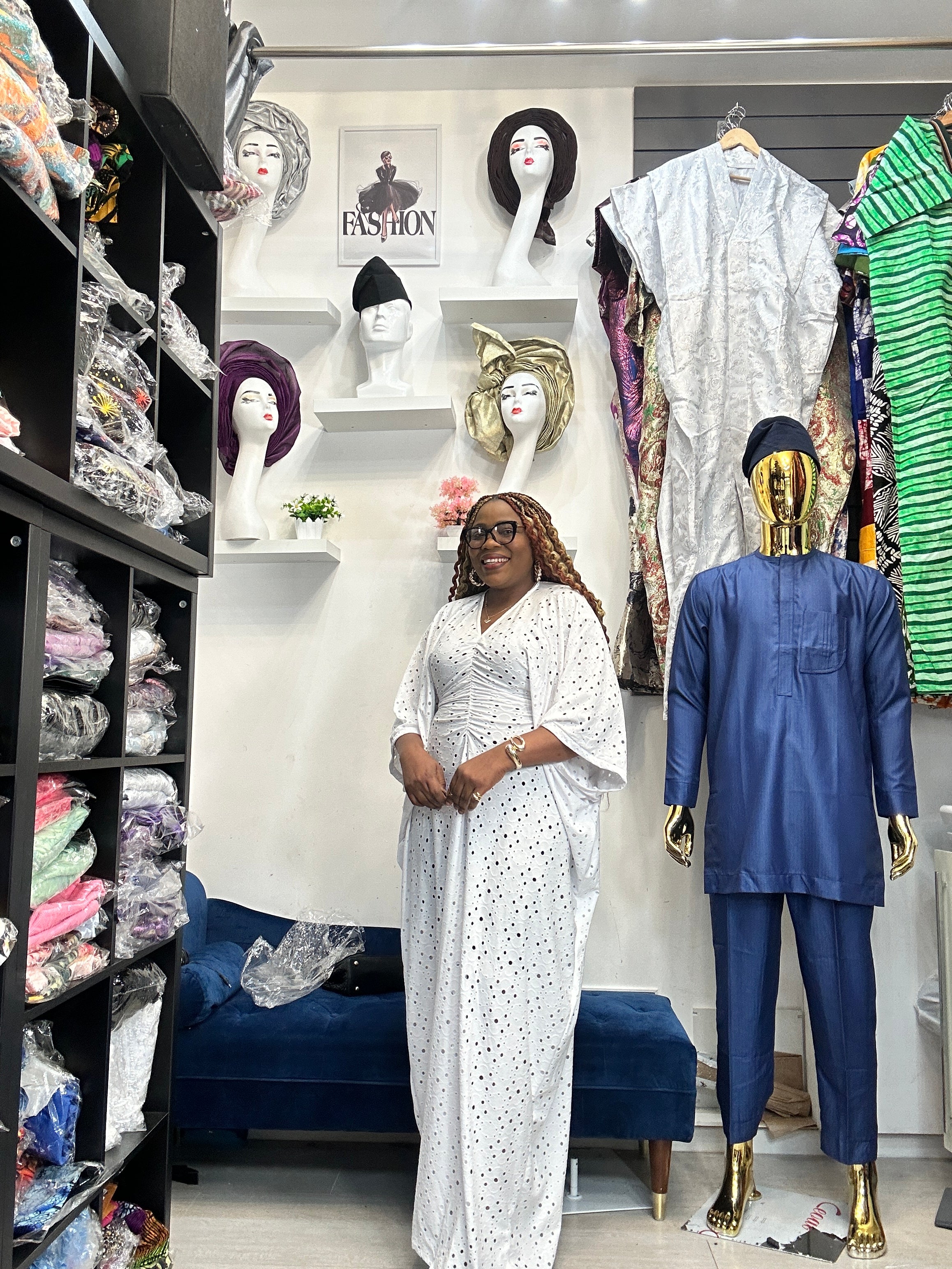 Gina white chantily boubou