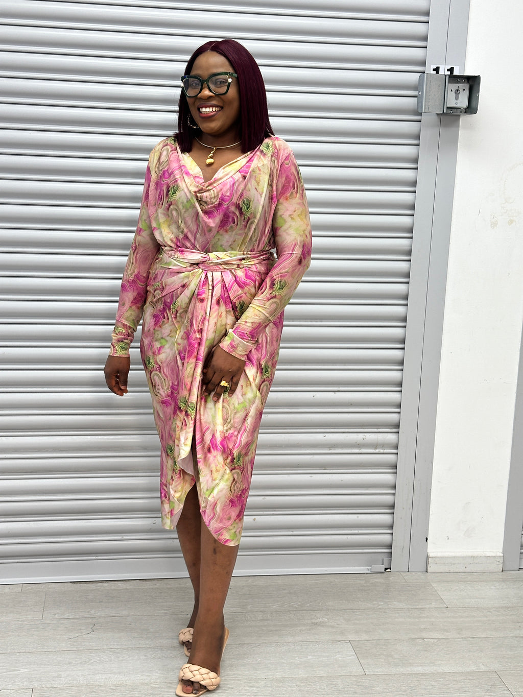Dara silk and mesh wrapper set