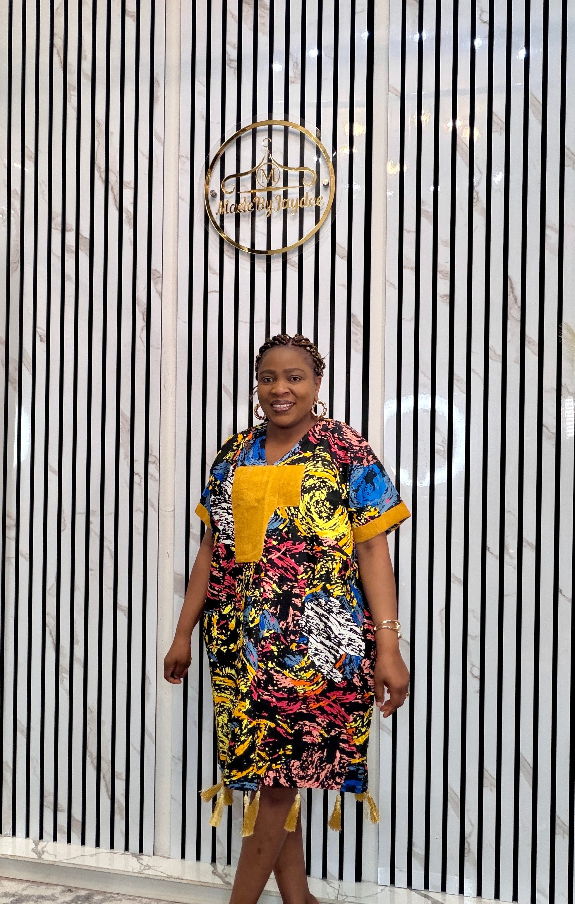 Ankara tassle dress 2
