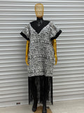 Jade Ankara boubou with fringe