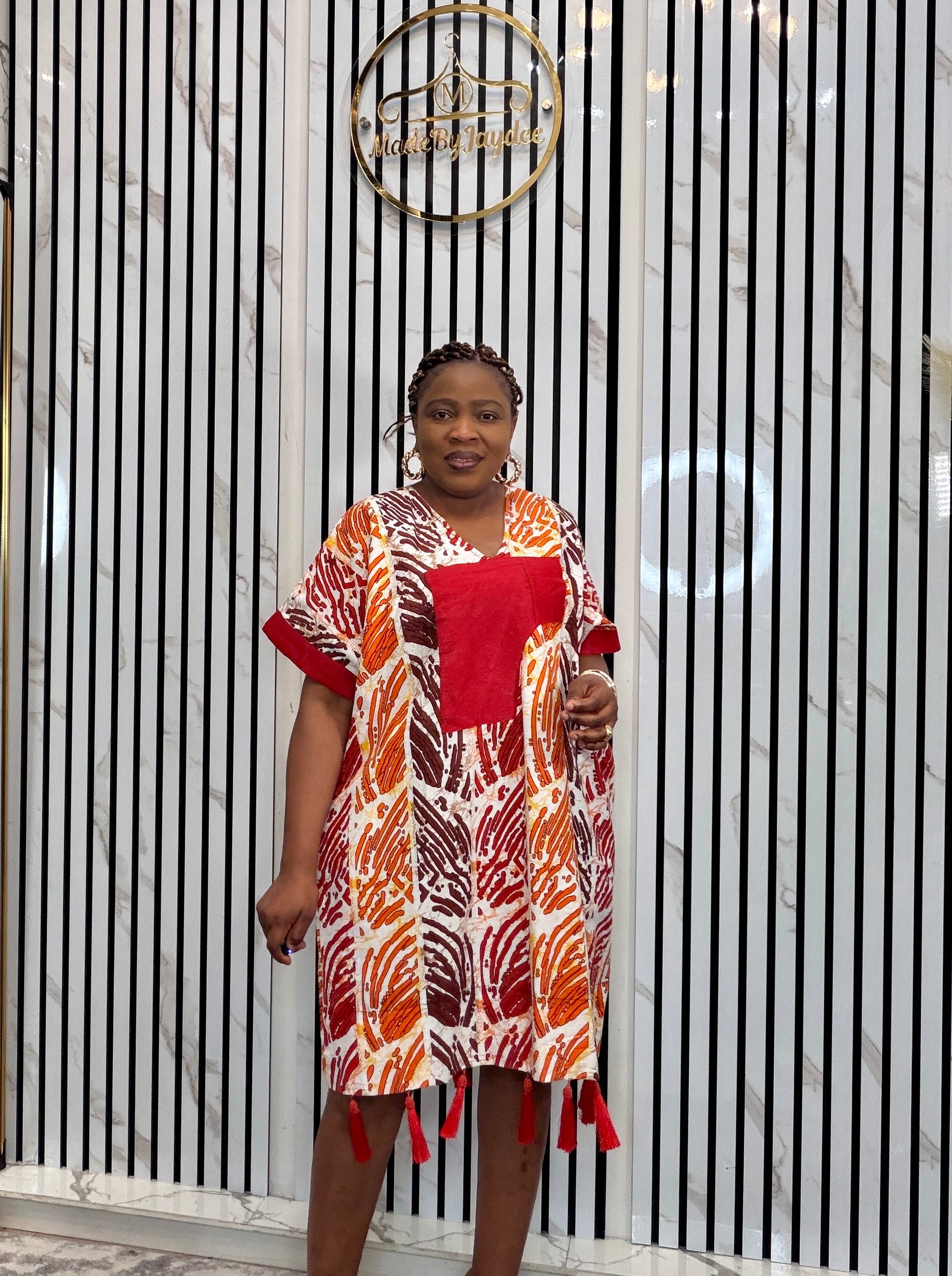 ankara tassle dress