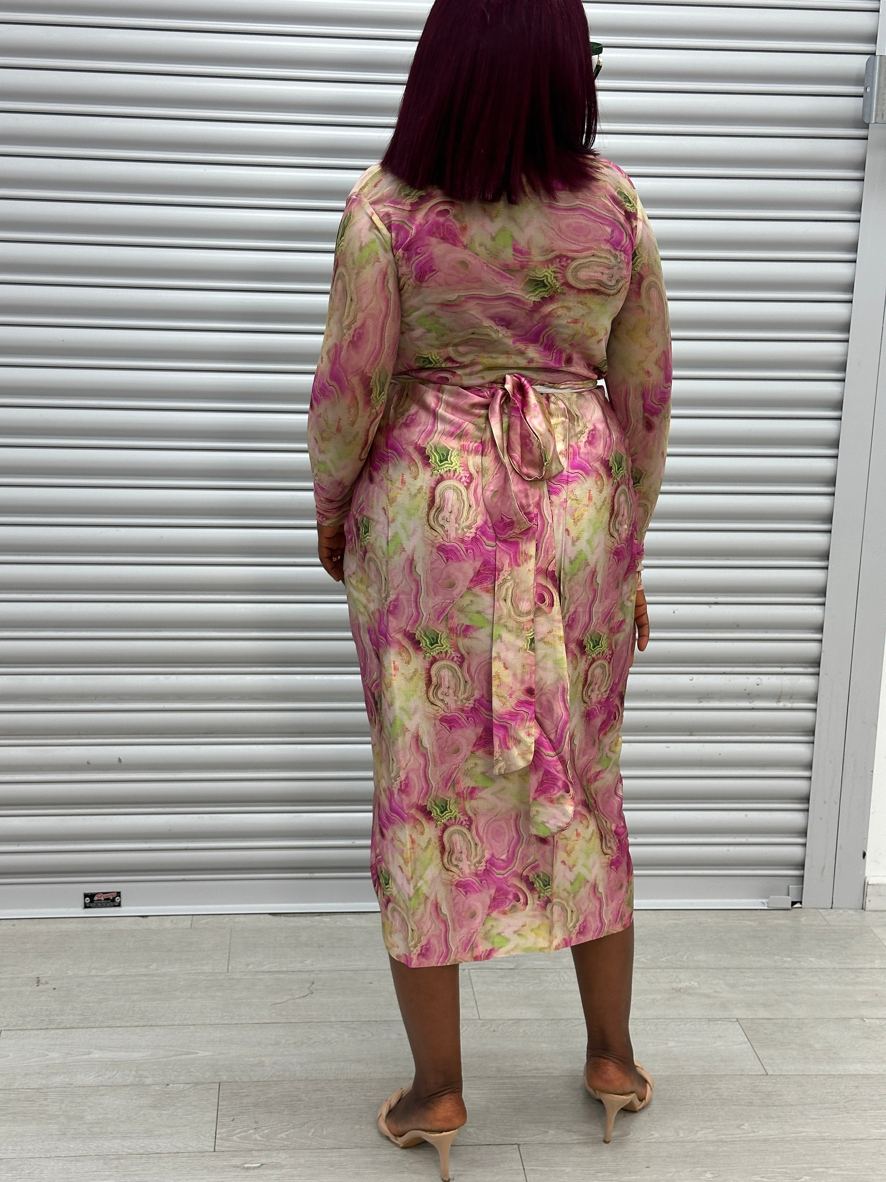 Dara silk and mesh wrapper set