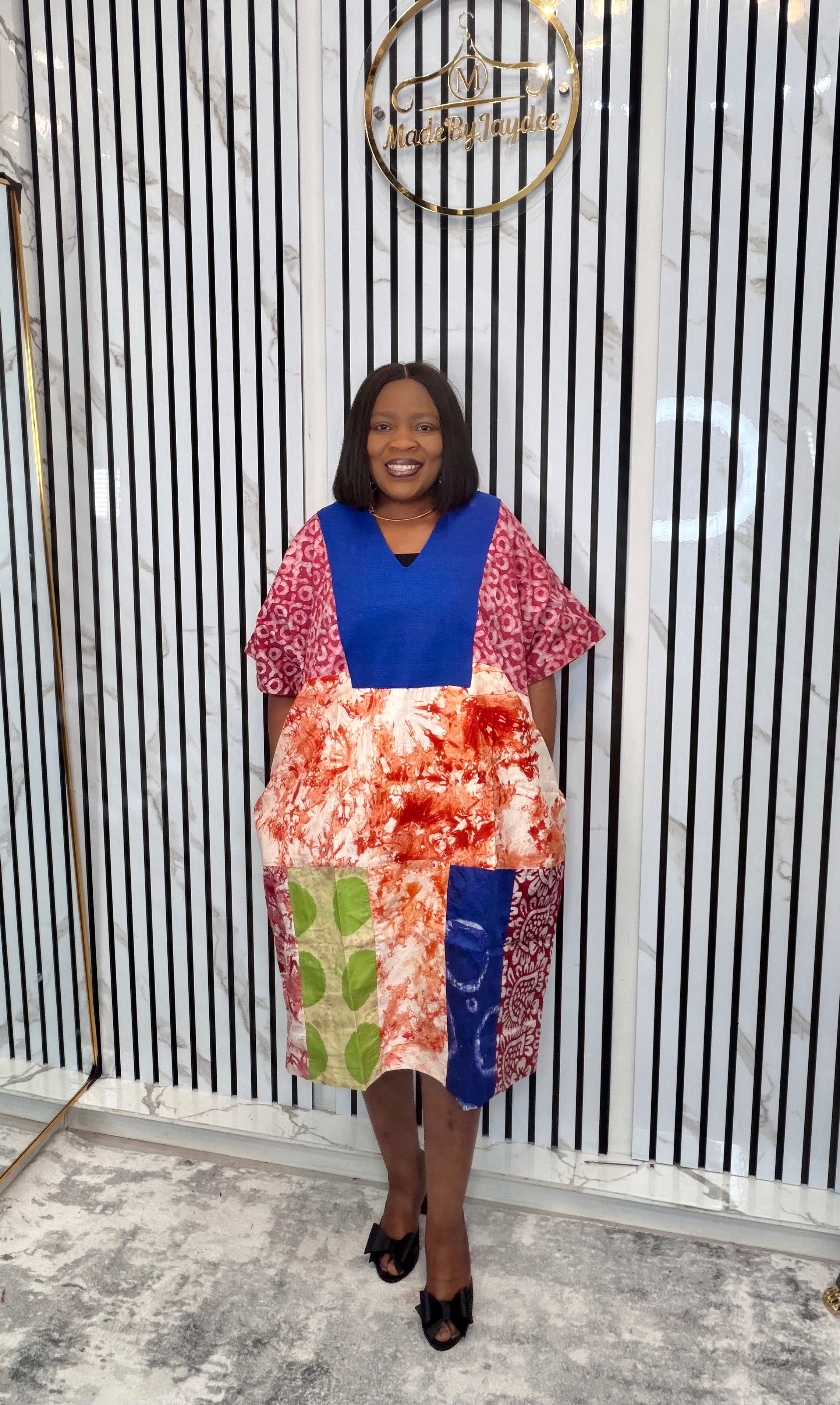Lami adire cotton shift dress