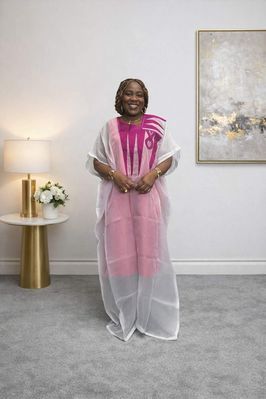 Ireti embroidery organdy boubou