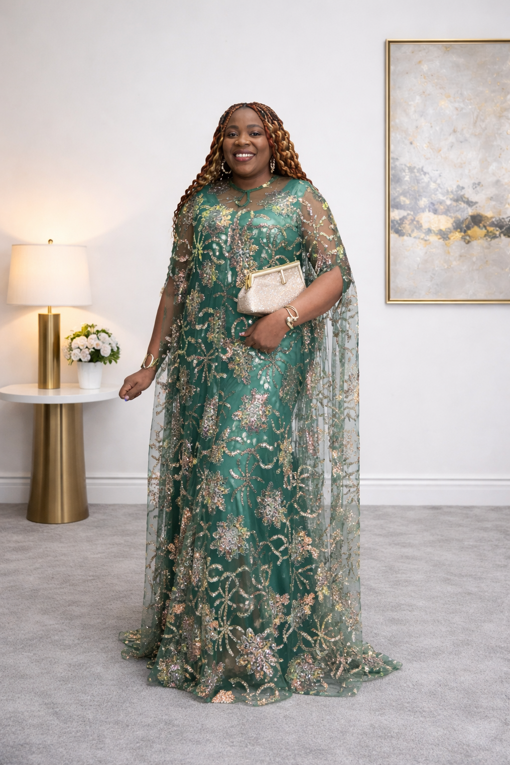 Haley beaded lace boubou