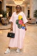 Dola raw silk pink boubou